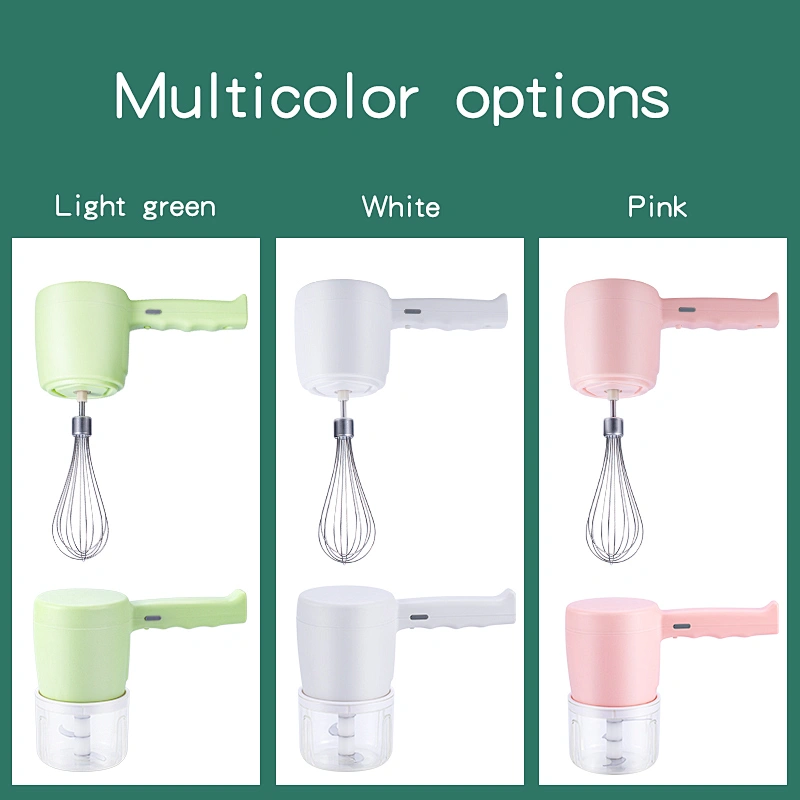 New wireless portable electric food mixer egg beater electric hand mixer 3 speed cordless mini hand mixer with egg cream whisk