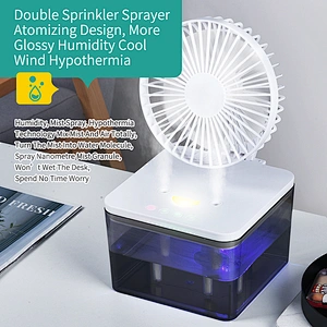 Folding spray cooling fan USB charging ultraviolet disinfection 4L 6L LED lamp air humidifier