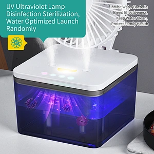 Folding spray cooling fan USB charging ultraviolet disinfection 4L 6L LED lamp air humidifier