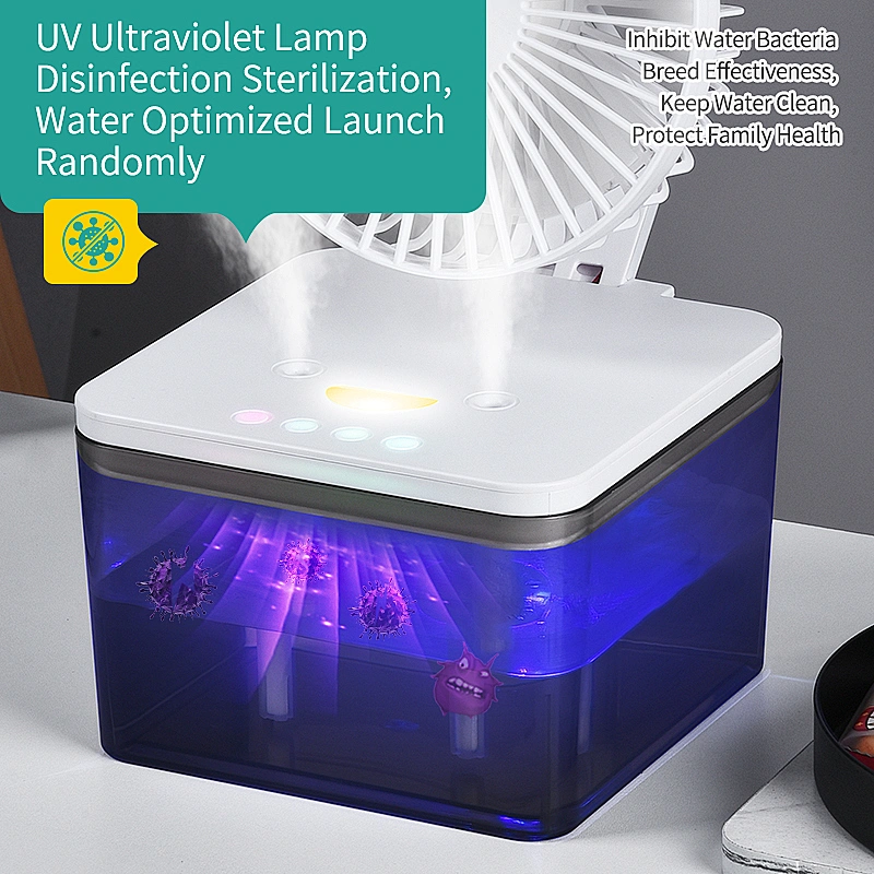 Folding spray cooling fan USB charging ultraviolet disinfection 4L 6L LED lamp air humidifier