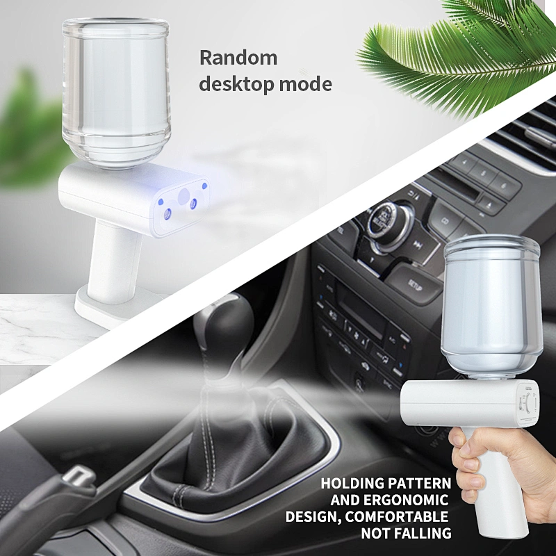 Handheld Portable Fogger Machine 500ml Electric Sprayer Disinfection Steam Gun Human Body Induction Nano Spray Gun