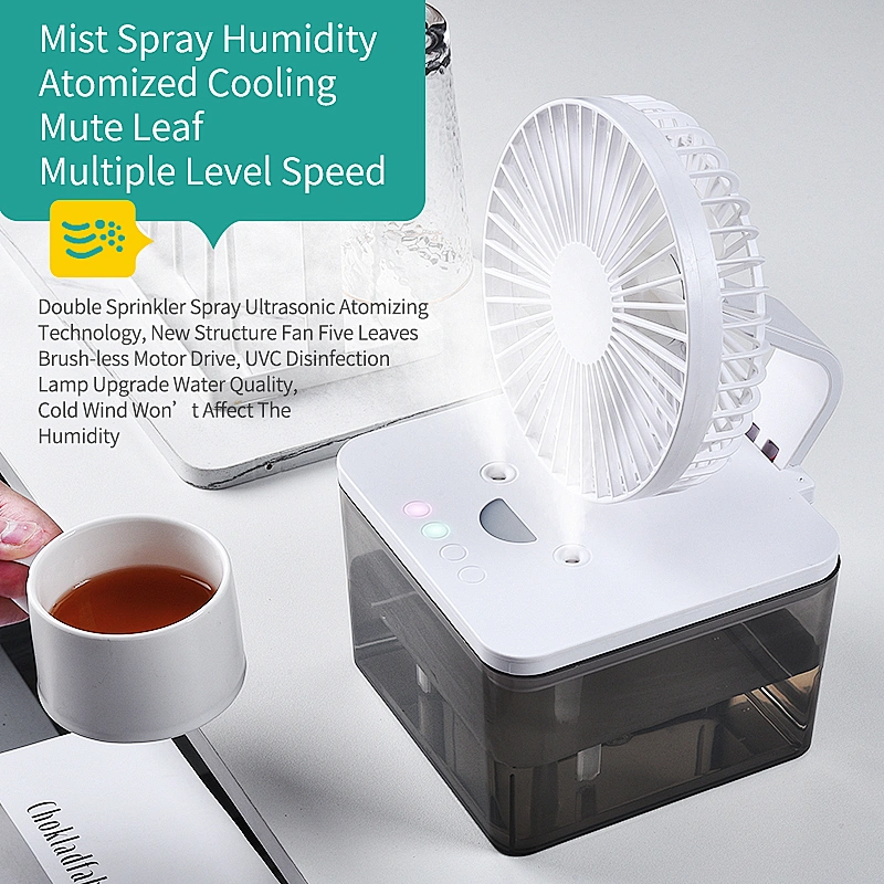 Folding spray cooling fan USB charging ultraviolet disinfection 4L 6L LED lamp air humidifier