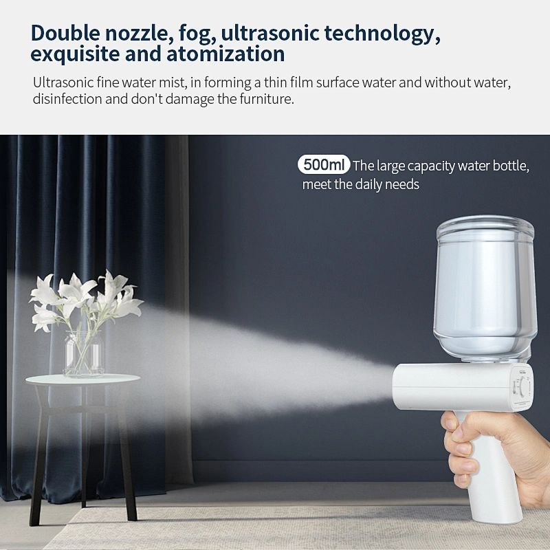 Handheld Portable Fogger Machine 500ml Electric Sprayer Disinfection Steam Gun Human Body Induction Nano Spray Gun