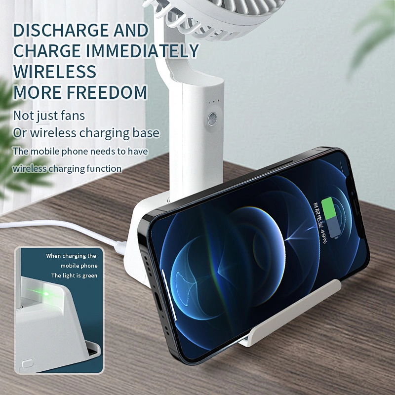New Arrival fan portable rechargeable portable mini air cooling fan with wireless charger