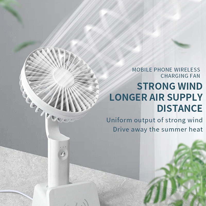 New Arrival fan portable rechargeable portable mini air cooling fan with wireless charger