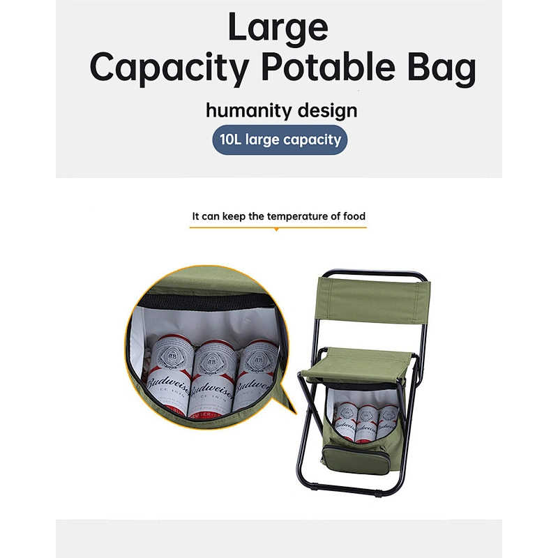 Folding Steel Frame stool backpack camping fishing chair