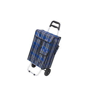 Cheap price folding shopping cart hand trolley supermarket shopping trolley bag with wheels