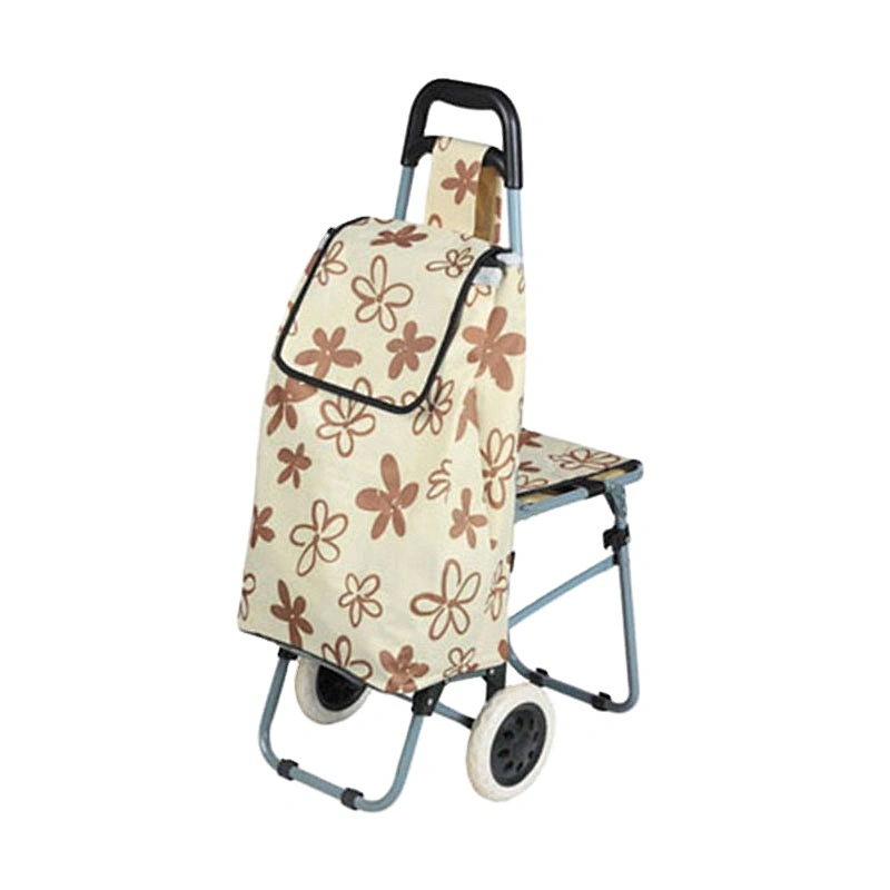 Fashionable 3 Wheel folding shopping trolley bag With Seat for stairs climbing,Folding trolley bag