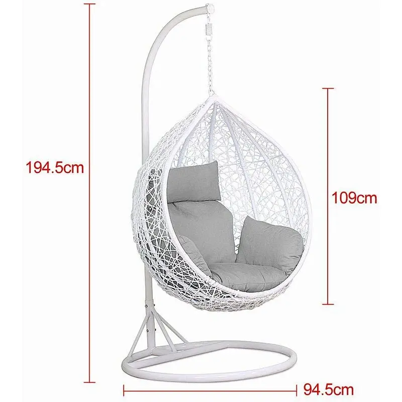 Supergroup Outdoor Double Seat Garden Furniture Rattan Patio Swings Hanging Egg Chair with Stand