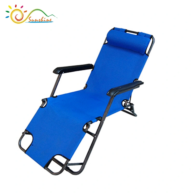Collapsible steel tube outdoor folding recliner chair