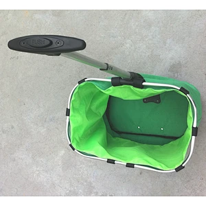 Collapsible Rolling Shopping Trolley Basket Bag  With Telescoping Handle and Wheels