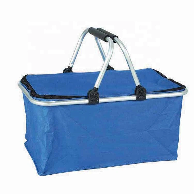 Portable foldable aluminium fabric storage wholesale picnic basket wholesale shopping basket