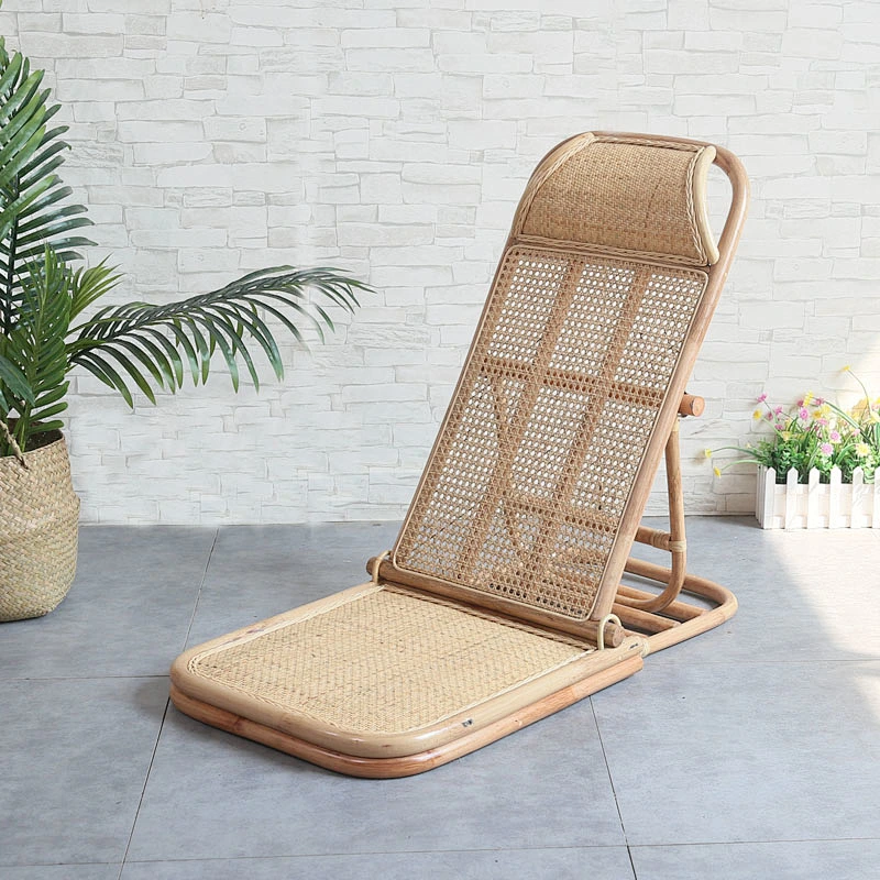 Supergroup Outdoor natural handwoven recliner folding sunday rattan deck chair