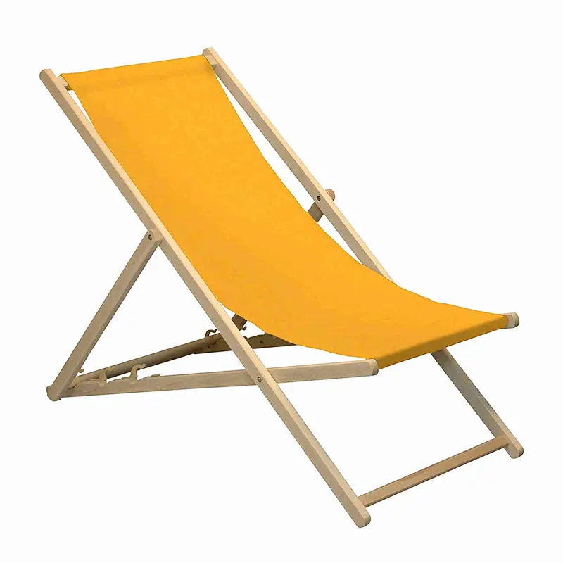 Supergroup custom logo printed outdoor folding foldable canvas beach wooden deck chair