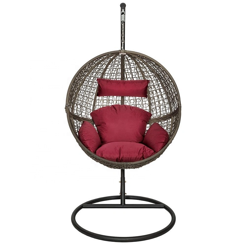 Rattan Hanging Swing Chair with cushion Wicker Beach Garden Hanging Hammock Seat