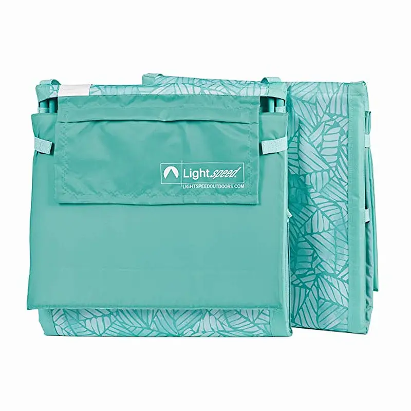 Folding sandproof beach lounge chair cushion sand free beach mat with bag