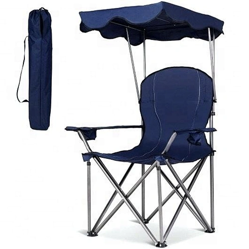 Folding camping chair with canopy