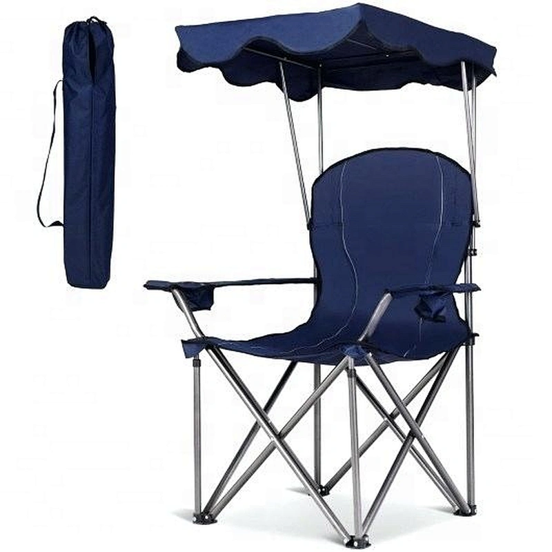 Folding camping chair with canopy