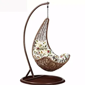 Supergroup High Quality garden swing hanging rattan egg swing chair with stand