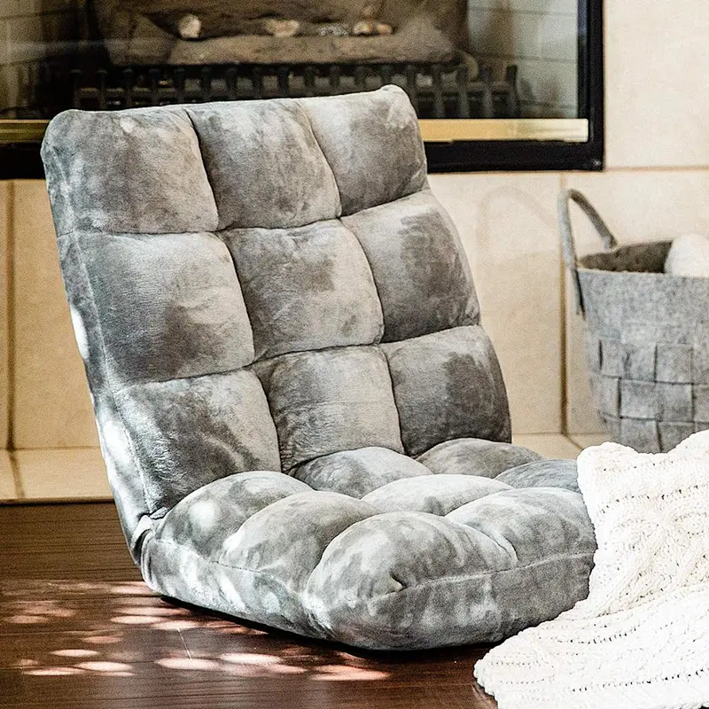 Oversized Cushioned Recliner Adjustable Soft-Brushed Polyester Cord Five-Position Multiangle Floor Chair