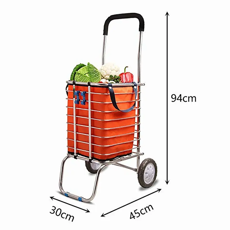 Aluminum multi-purpose folding travel trolley basket luggage cart hand trolley with wheels