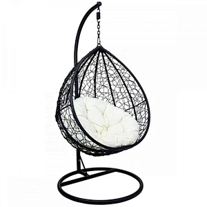 Rattan Hanging Swing Chair with cushion Wicker Beach Garden Hanging Hammock Seat