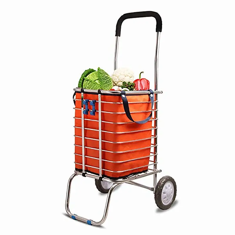 Aluminum multi-purpose folding travel trolley basket luggage cart hand trolley with wheels
