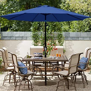 9 Feet Patio Outdoor  Umbrella with 8 Sturdy Ribs Hanging Tilt Lawn  Umbrella