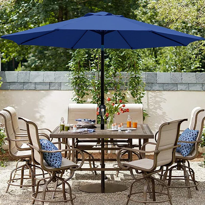 9 Feet Patio Outdoor  Umbrella with 8 Sturdy Ribs Hanging Tilt Lawn  Umbrella