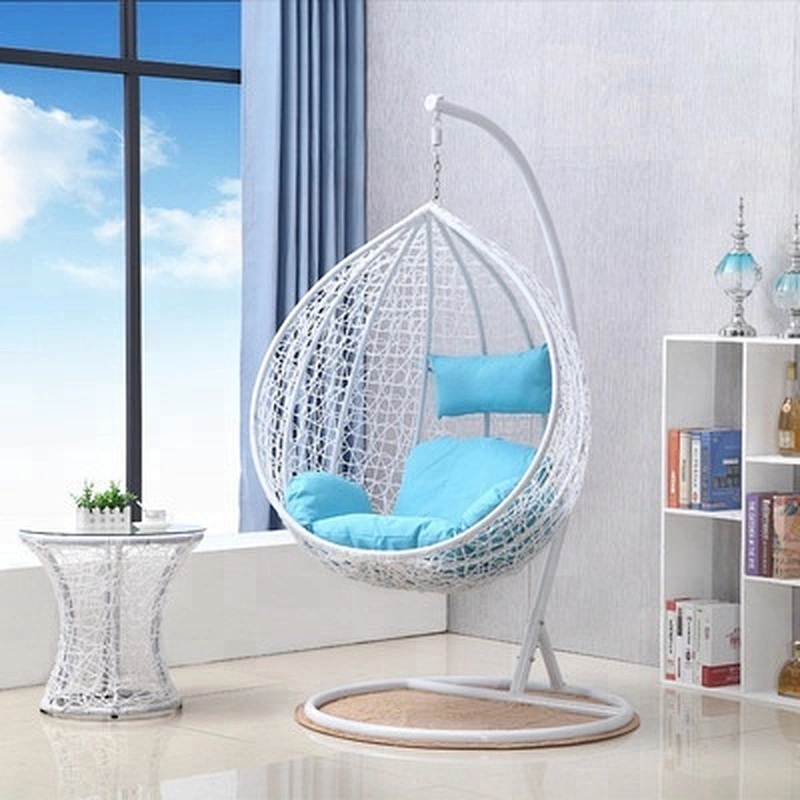 Rattan Hanging Swing Chair with cushion Wicker Beach Garden Hanging Hammock Seat