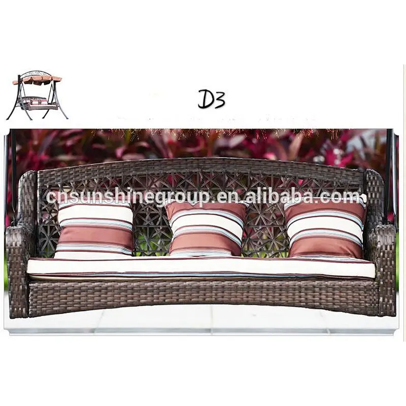 Hot selling outdoor swing chair with wicker weaving ceiling swing chair
