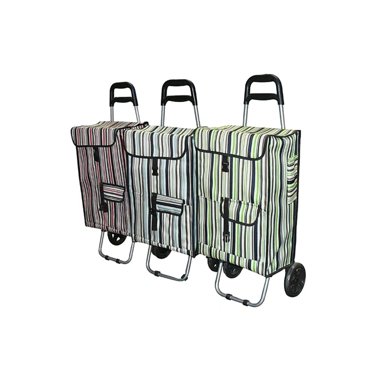 Cheap price folding shopping cart hand trolley supermarket shopping trolley bag with wheels