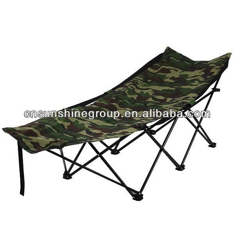 Outdoor metal folding camping bed