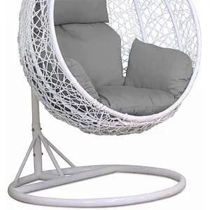 Supergroup Outdoor Double Seat Garden Furniture Rattan Patio Swings Hanging Egg Chair with Stand