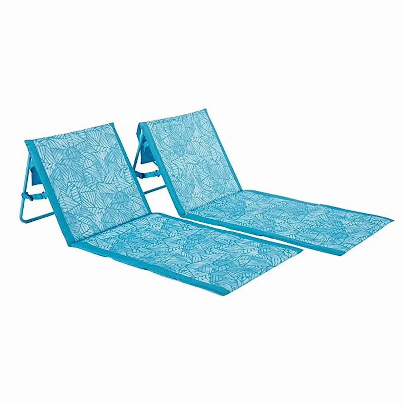 Folding sandproof beach lounge chair cushion sand free beach mat with bag
