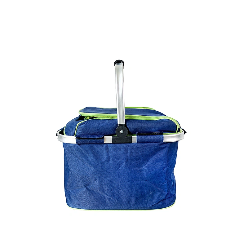 New Design Portable Folding Aluminium Handle Shopping Basket Collapsible Picnic Foldable Basket
