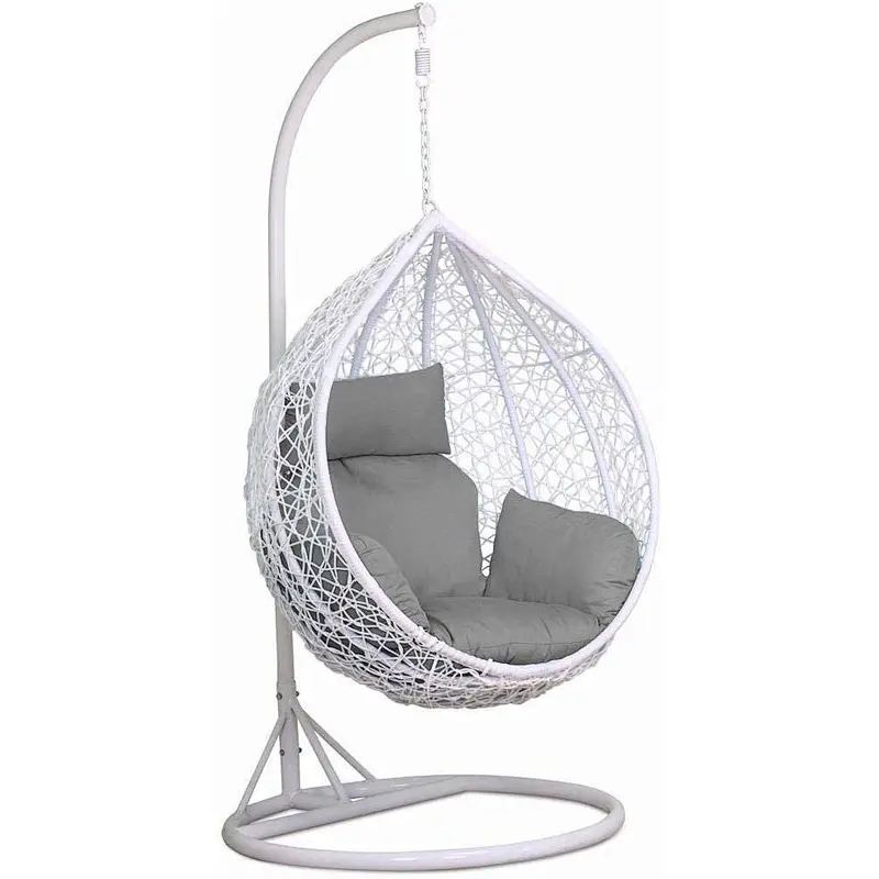 Supergroup Outdoor Double Seat Garden Furniture Rattan Patio Swings Hanging Egg Chair with Stand