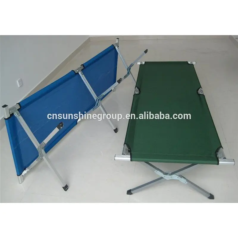 Folding aluminum stretcher military camping bed with 600D carrying bag