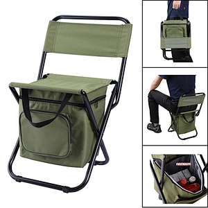 Folding Steel Frame stool backpack camping fishing chair