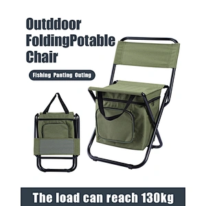 Folding Steel Frame stool backpack camping fishing chair