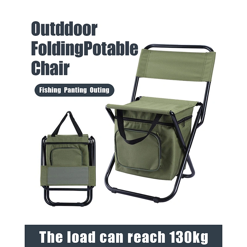 Folding Steel Frame stool backpack camping fishing chair