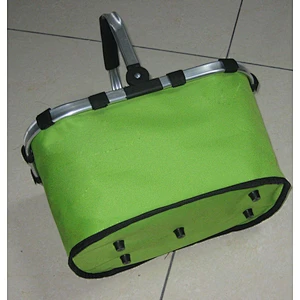 Aluminium frame supermarket collapsible retail picnic shopping basket bag