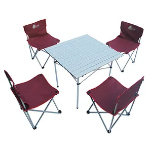 Portable camping outdoor folding foldable chair and table set
