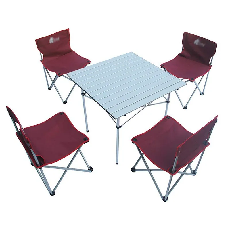Portable camping outdoor folding foldable chair and table set
