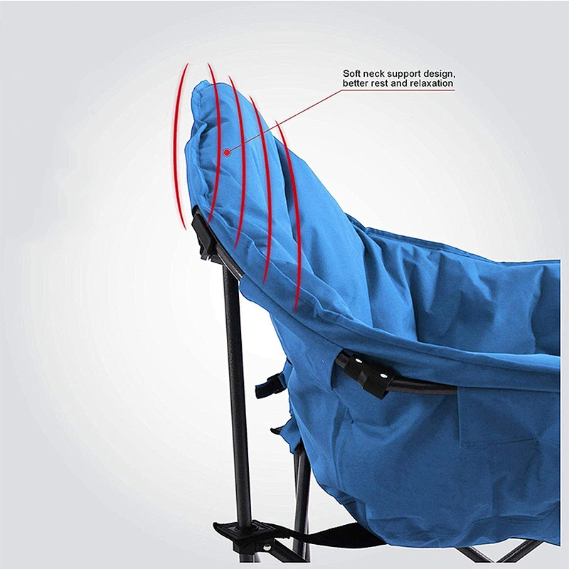 Reclining Folding Oversized Cup Holder Camping Hiking Moon Saucer Chair