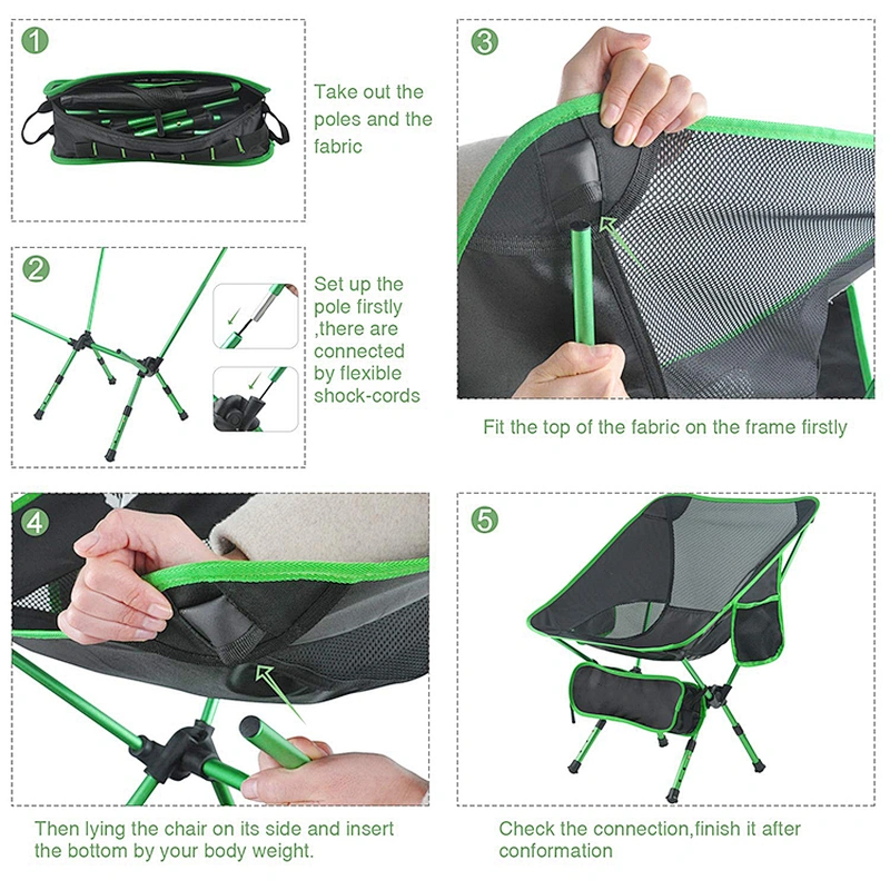 Wholesale Durable Profile Folding Armless Aluminium Hiking Chair