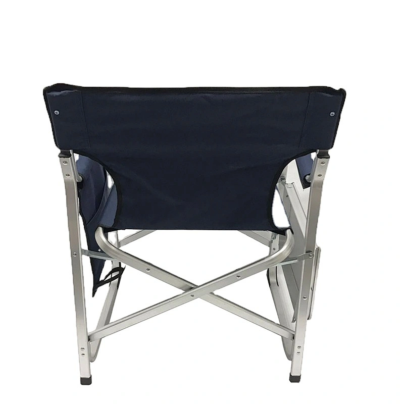 Portable Heavy Duty Aluminum Folding Director Chair with Armrest Side Table and Cup Holder