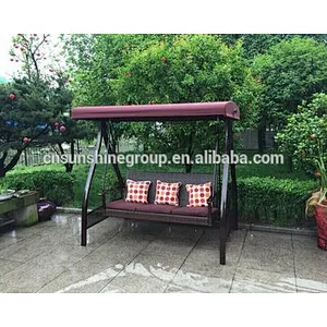 Hot selling outdoor swing chair with wicker weaving ceiling swing chair