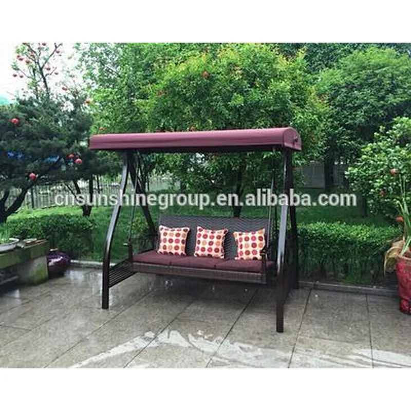 Hot selling outdoor swing chair with wicker weaving ceiling swing chair