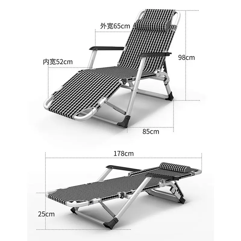 outdoor lounge office folding zero gravity recliner adjustable chair with pillow